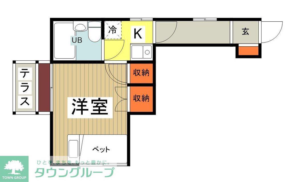 清水荘(1K/1階)の間取り写真