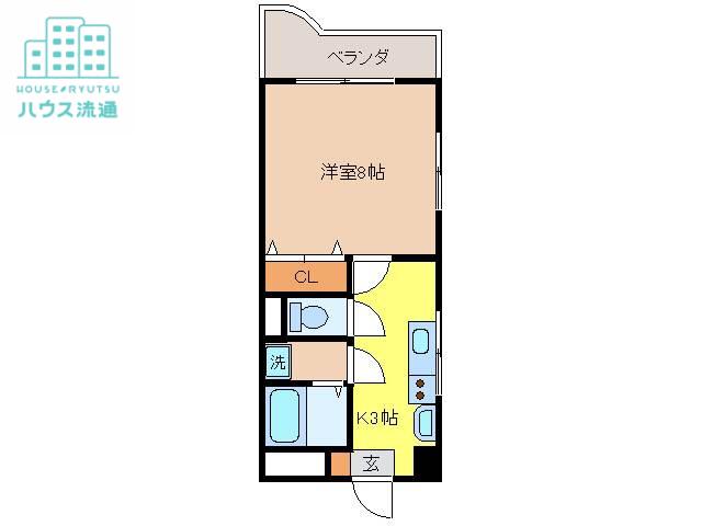 カレンドール(1K/3階)の間取り写真