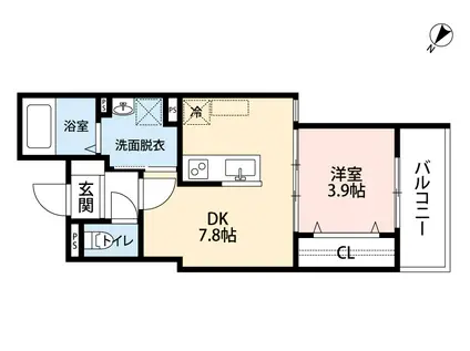 MIRAISM旭(1DK/2階)の間取り写真