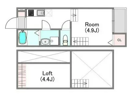MODERN PALAZZO 東彼杵(1SK/2階)の間取り写真