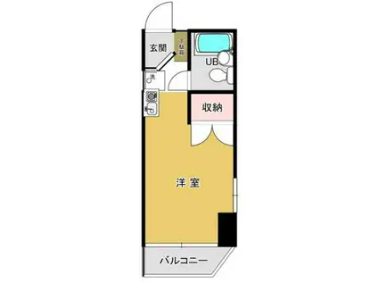 ハイベール上目黒(ワンルーム/3階)の間取り写真