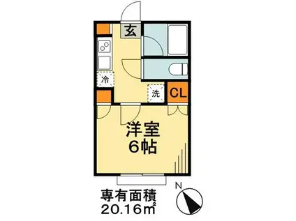 アーカスKI(1K/2階)の間取り写真