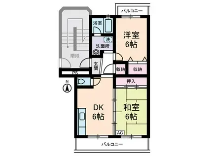クレール18(2DK/3階)の間取り写真