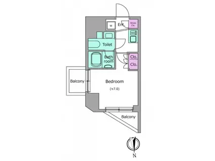 クレヴィアリグゼ北品川IIステーションコート(1K/10階)の間取り写真