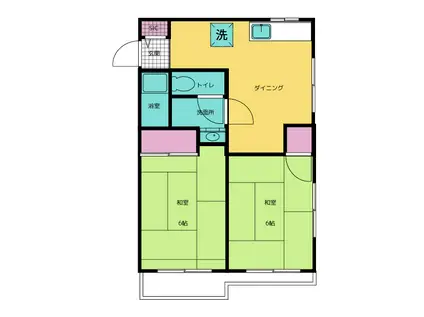 青木コーポ(2DK/3階)の間取り写真