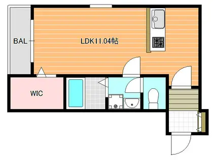 エフスタイル藤井寺道明寺1号館(ワンルーム/2階)の間取り写真