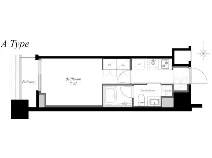 MINAMIAZABU ノース(1K/2階)の間取り写真