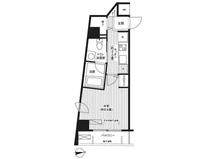 ハラスパジオ下北沢(1K/4階)の間取り写真