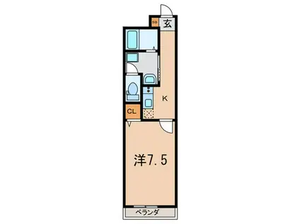 ウィズナスコート南塚口(1K/3階)の間取り写真