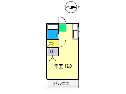 クラウン朝倉(ワンルーム/5階)の間取り写真