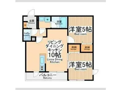 センチュリーオオギノ(2LDK/1階)の間取り写真