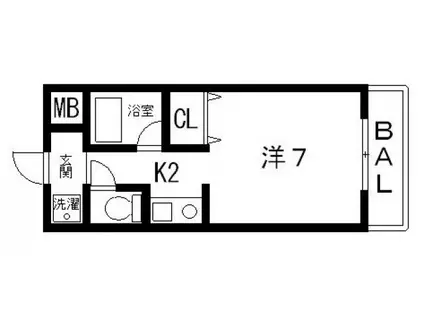 パインビレッジ(1K/3階)の間取り写真