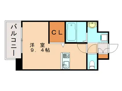 エンクレストベイ天神イースト(ワンルーム/12階)の間取り写真