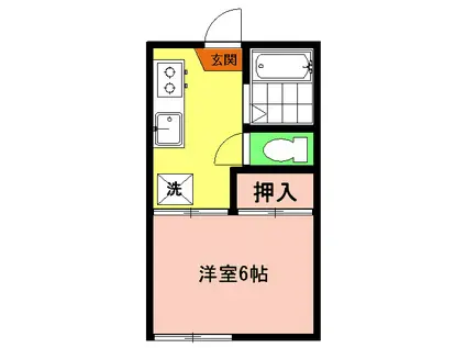 サンハイツ(1K/1階)の間取り写真