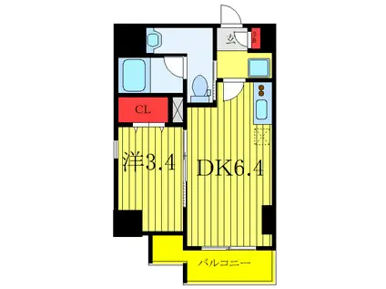 レジディア板橋本町プレイス(1DK/5階)の間取り写真