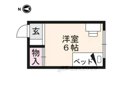 翠明アパート(ワンルーム/2階)の間取り写真