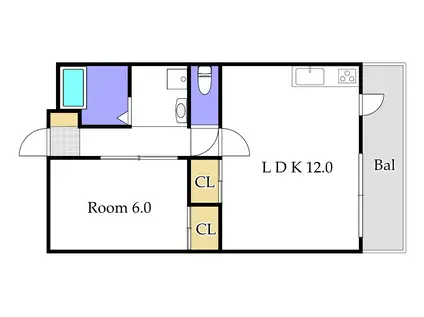清幸マンション幸町(1LDK/3階)の間取り写真