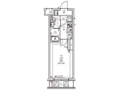 レンティーヴァ綾瀬(1K/4階)の間取り写真