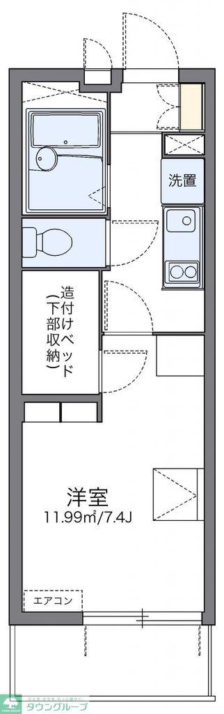 レオパレスKウッズII(1K/4階)の間取り写真