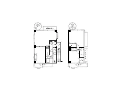 下馬アネックス(2LDK/1階)の間取り写真