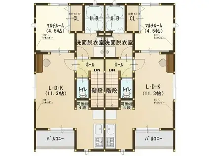 マルクパージュ(1LDK/2階)の間取り写真