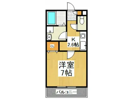 UNE BRISE(1K/1階)の間取り写真