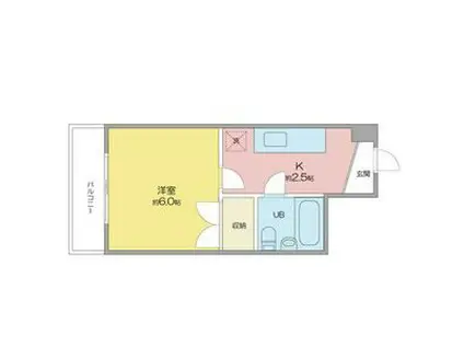 デンマークハイツII(1K/2階)の間取り写真