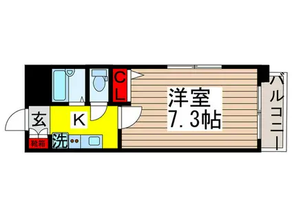 プライムアーバン行徳I(1K/4階)の間取り写真