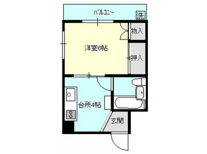 西原ビル(1K/4階)の間取り写真