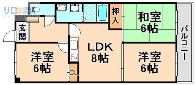 スペランツァ松ヶ丘(3LDK/3階)の間取り写真