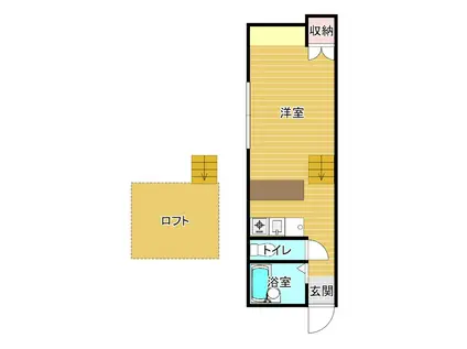 ヴィラサントネージュ(ワンルーム/2階)の間取り写真