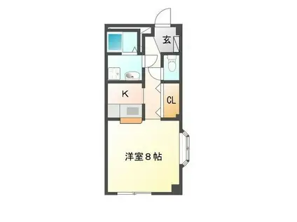 ウイングコート東小田原B(1K/3階)の間取り写真