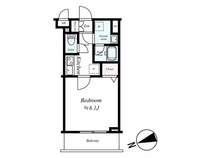 パティーナ練馬平和台(1K/1階)の間取り写真