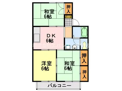 セジュール大森(3DK/2階)の間取り写真