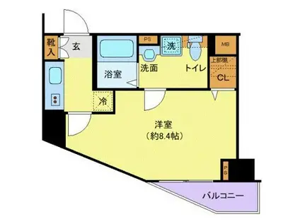 クレヴィスタ亀戸(1K/3階)の間取り写真