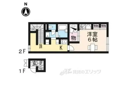 レオパレスブーゲンビリア(1K/2階)の間取り写真