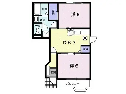 ミニヨンAN(2DK/1階)の間取り写真