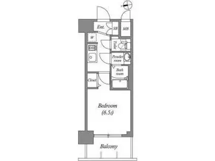 スプランディッドVII(1K/3階)の間取り写真