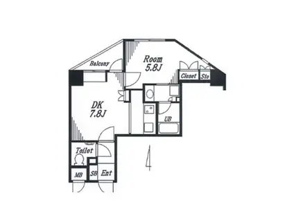 アクティヴュー新宿(1DK/11階)の間取り写真