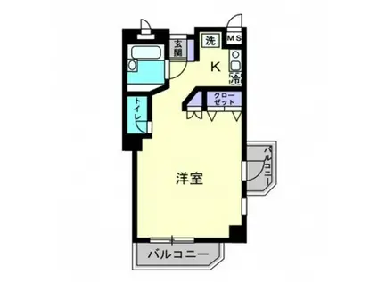 ラフィーネ塩上(1K/4階)の間取り写真