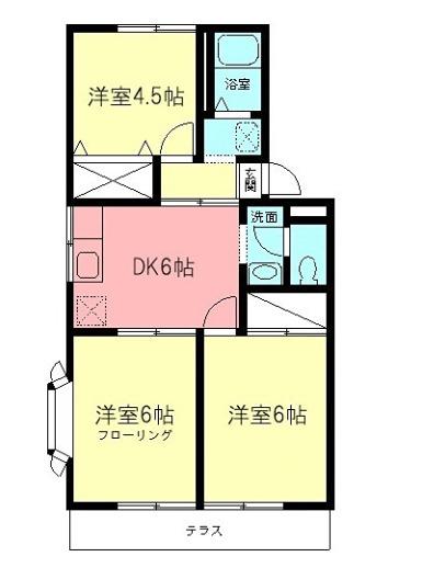 メゾンC(3DK/1階)の間取り写真