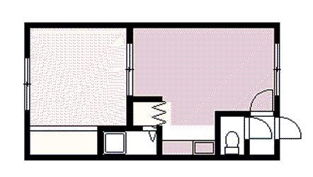 ベルオーク東光(1DK/2階)の間取り写真