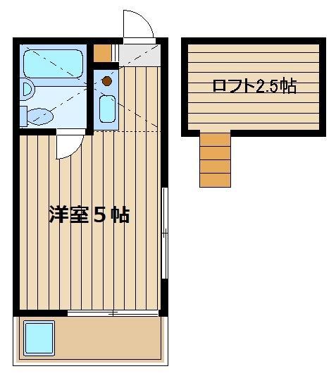 ペアパレス保谷(ワンルーム/2階)の間取り写真