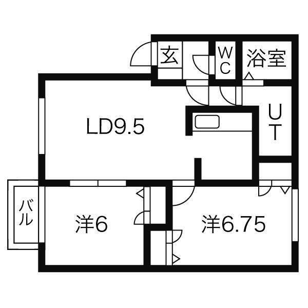 フォレパルクC(2LDK/1階)の間取り写真