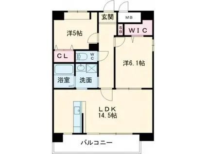 ARIETTA UTO(2LDK/9階)の間取り写真