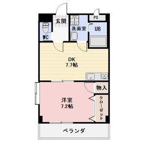 LIMPIAちとせ(1DK/3階)の間取り写真