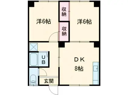 コーポかしわ(2DK/3階)の間取り写真