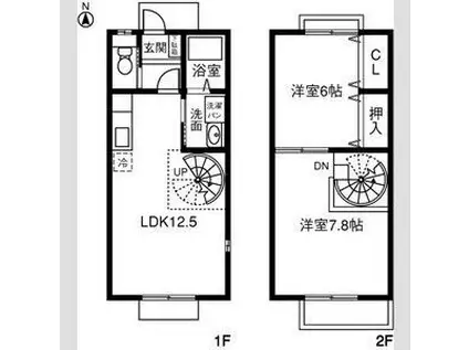 LE CIEL(2LDK/1階)の間取り写真