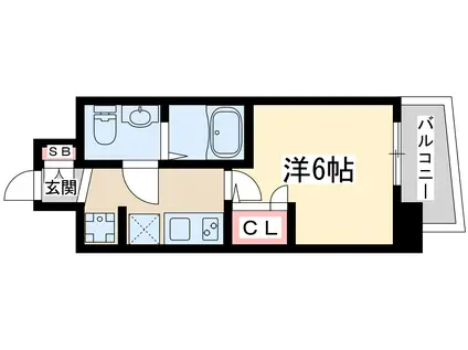 セスト新大阪(1K/7階)の間取り写真