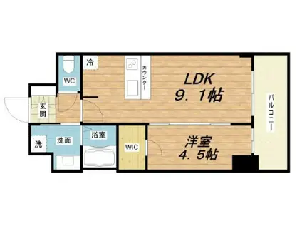 プレサンス DOMECITY コレーレ(1LDK/10階)の間取り写真